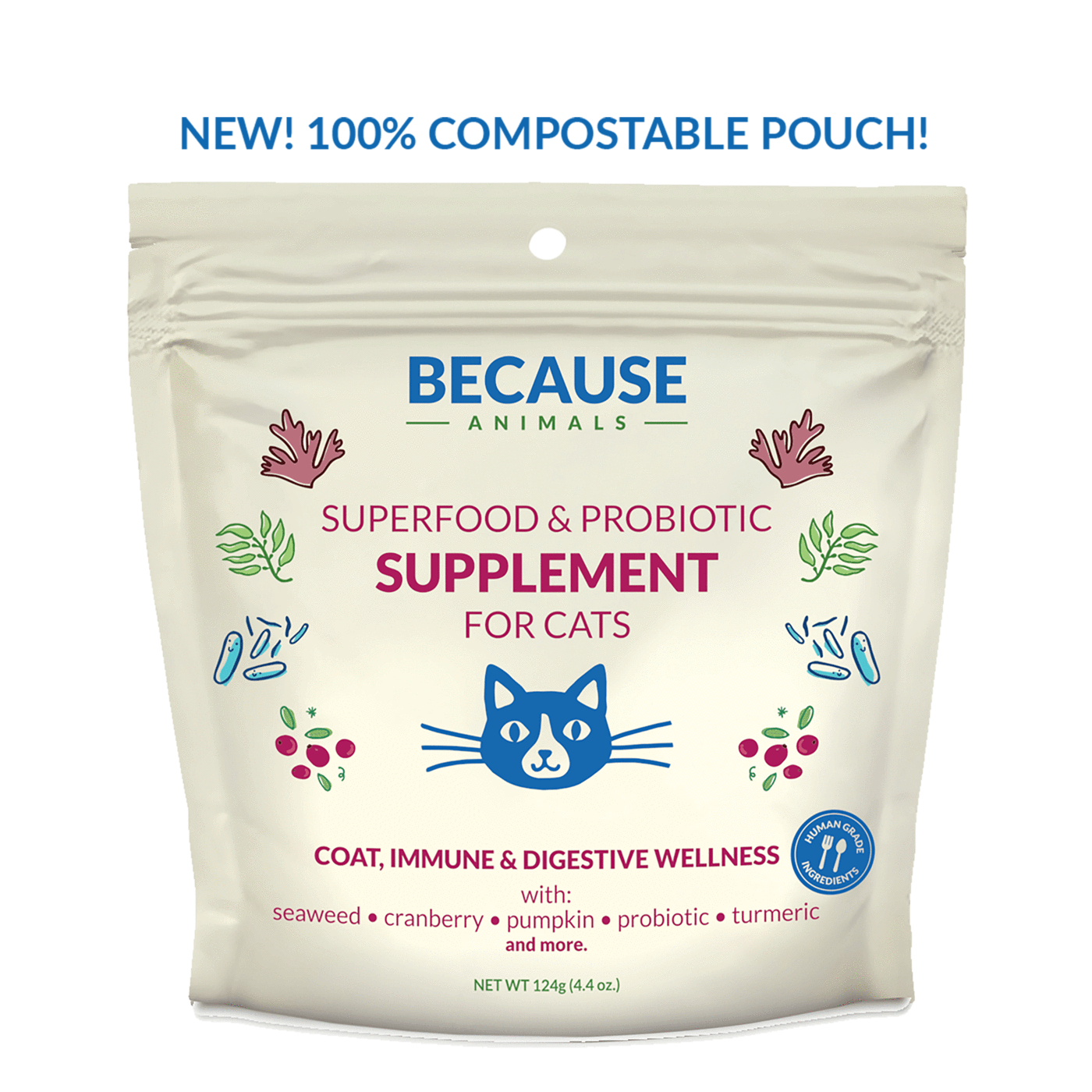 Because Animals Superfood & Probiotic Supplement for Cats