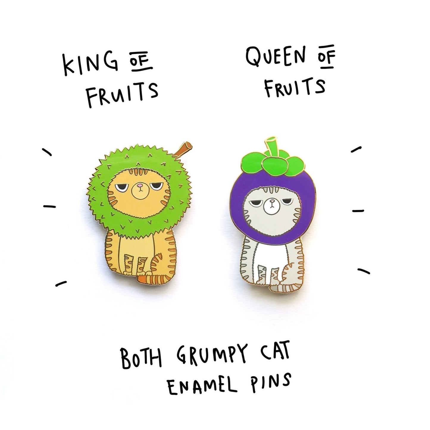 Durian / Mangosteen Grumpy Cat Pin